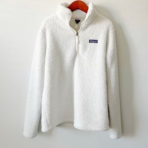 Patagonia Los Gatos Fleece White 1/4 Zip • Large